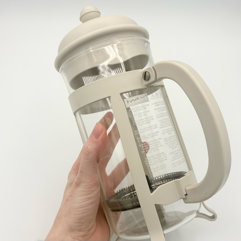 Bodum French Press Coffee Maker White NEW Home Goods Borosilicate Glass 34oz - Picture 2 of 5